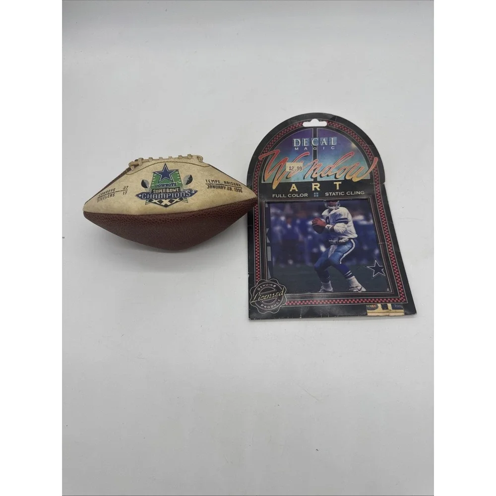 1996  Dallas‎ Cowboys Super Bowl Champions Mini Football And Troy Aikman Window